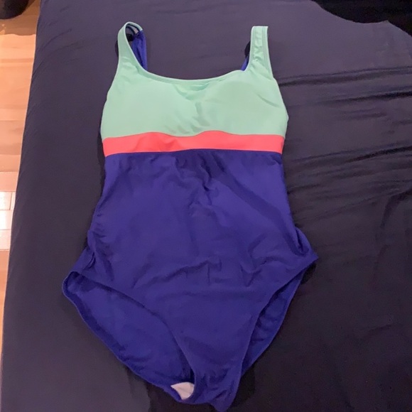 Women’s One-Piece Bathing suit Aqua/Peach/Blue - size L - Picture 4 of 16